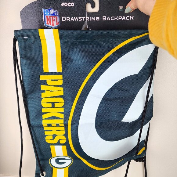 NFL Green Bay Packers Drawstring Backpack NWT - Picture 1 of 2